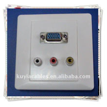 VGA 3AV Component Composite Video Wall Panel Plate